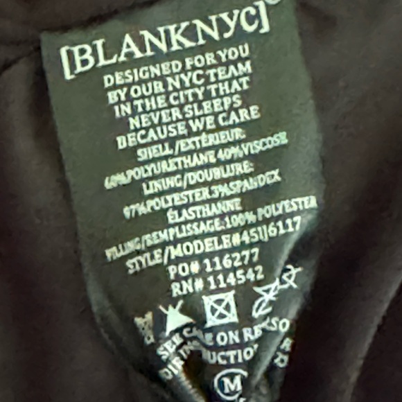 NWT Blank NYC Black Vegan Leather Puffer Belted Jacket Fall Winter Warm - Picture 9 of 12